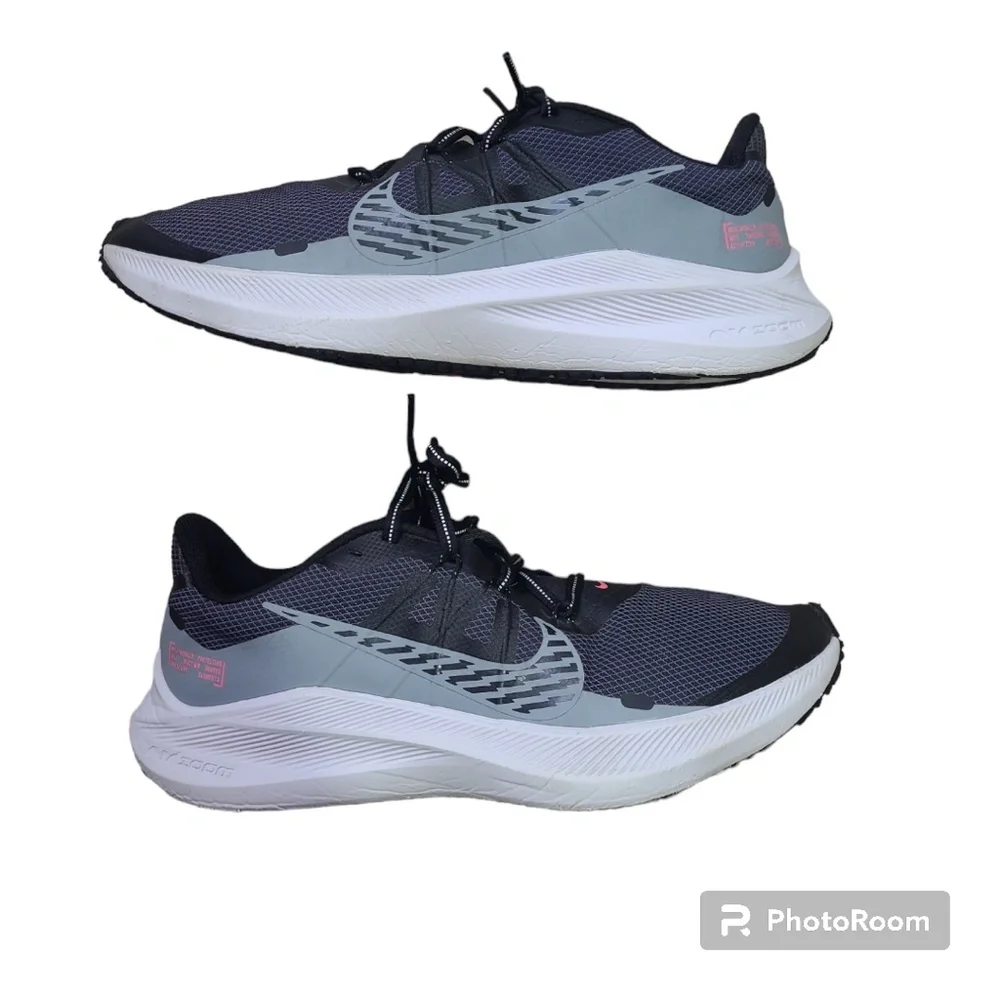 Nike Air Zoom Winflo 7 Shield Running Shoes Obsidian Mist Black Men's Size 10 - Picture 1 of 13